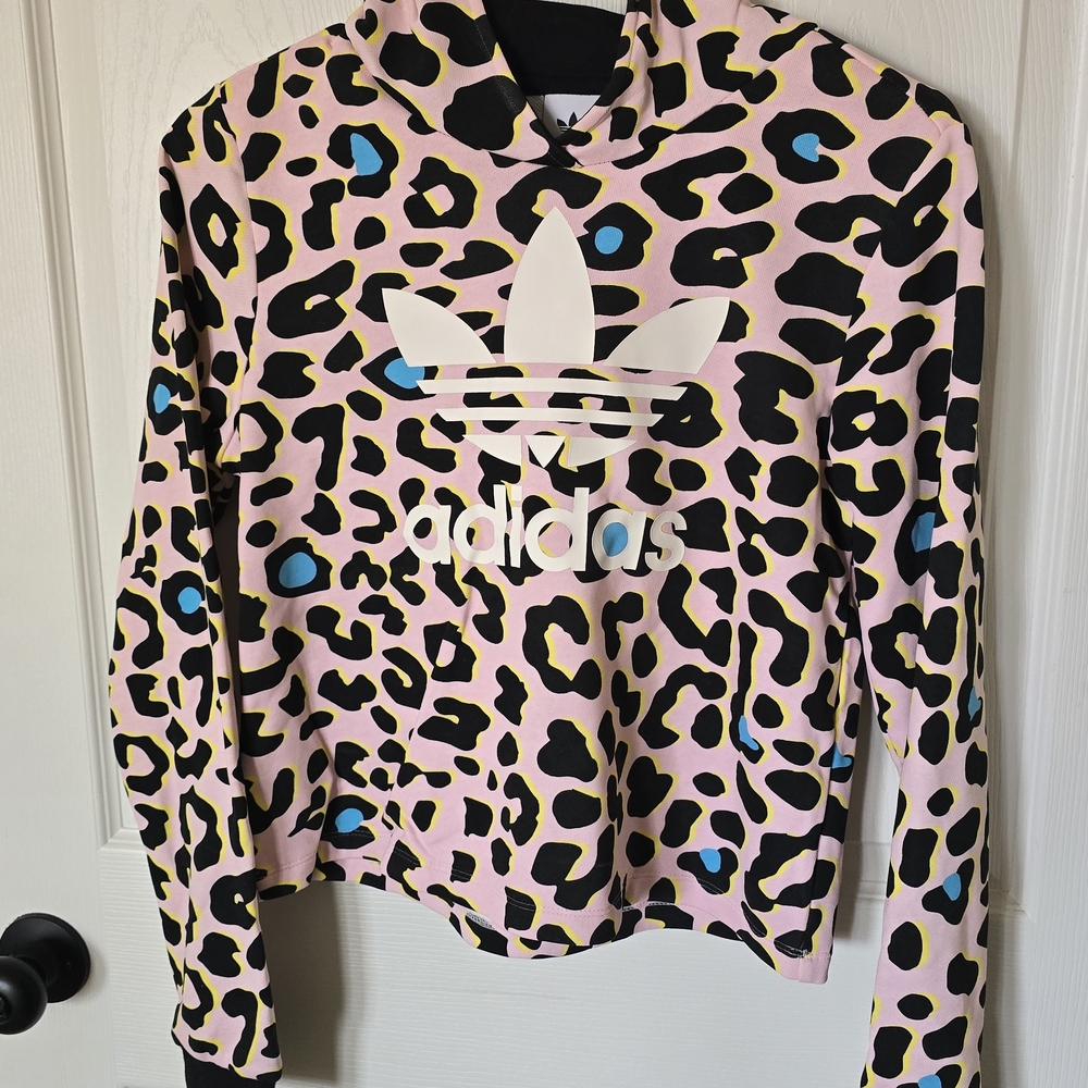 Adidas Pink Leopard Print Hoodie